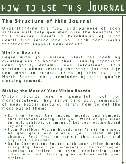 Green & Gold- A Visionary Life Daily Awareness Practices an Elevated Habit Tracking Journal