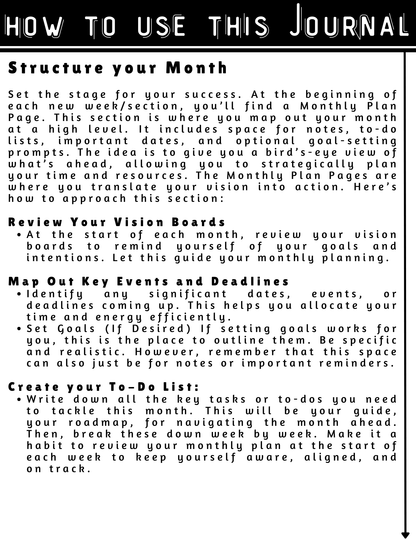 A Visionary Life Daily Awareness Practices an Elevated Habit Tracking Journal- Black & White