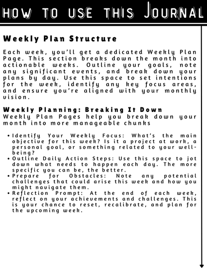 A Visionary Life Daily Awareness Practices an Elevated Habit Tracking Journal- Black & White